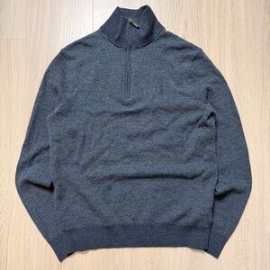 Polo Ralph Lauren Merino Wool Long Sleeve 1/4 Zip Knit Sweater Mens Medium Gray